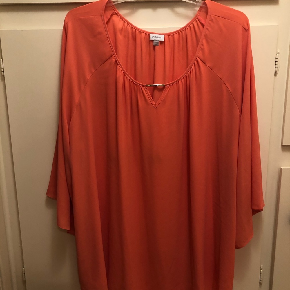 Whimsical deep peach blouse